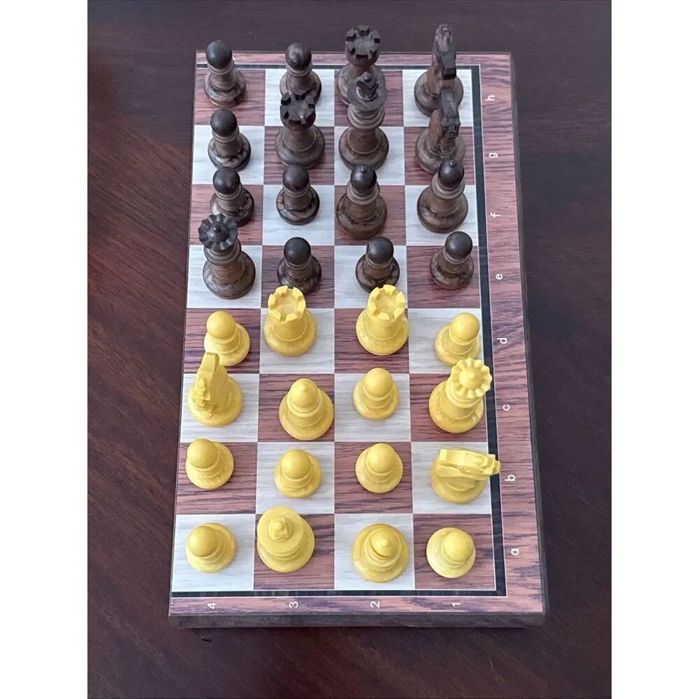 Classical Chess Magnetic Chess Set, 15” Folding Wooden Board, Complete Set